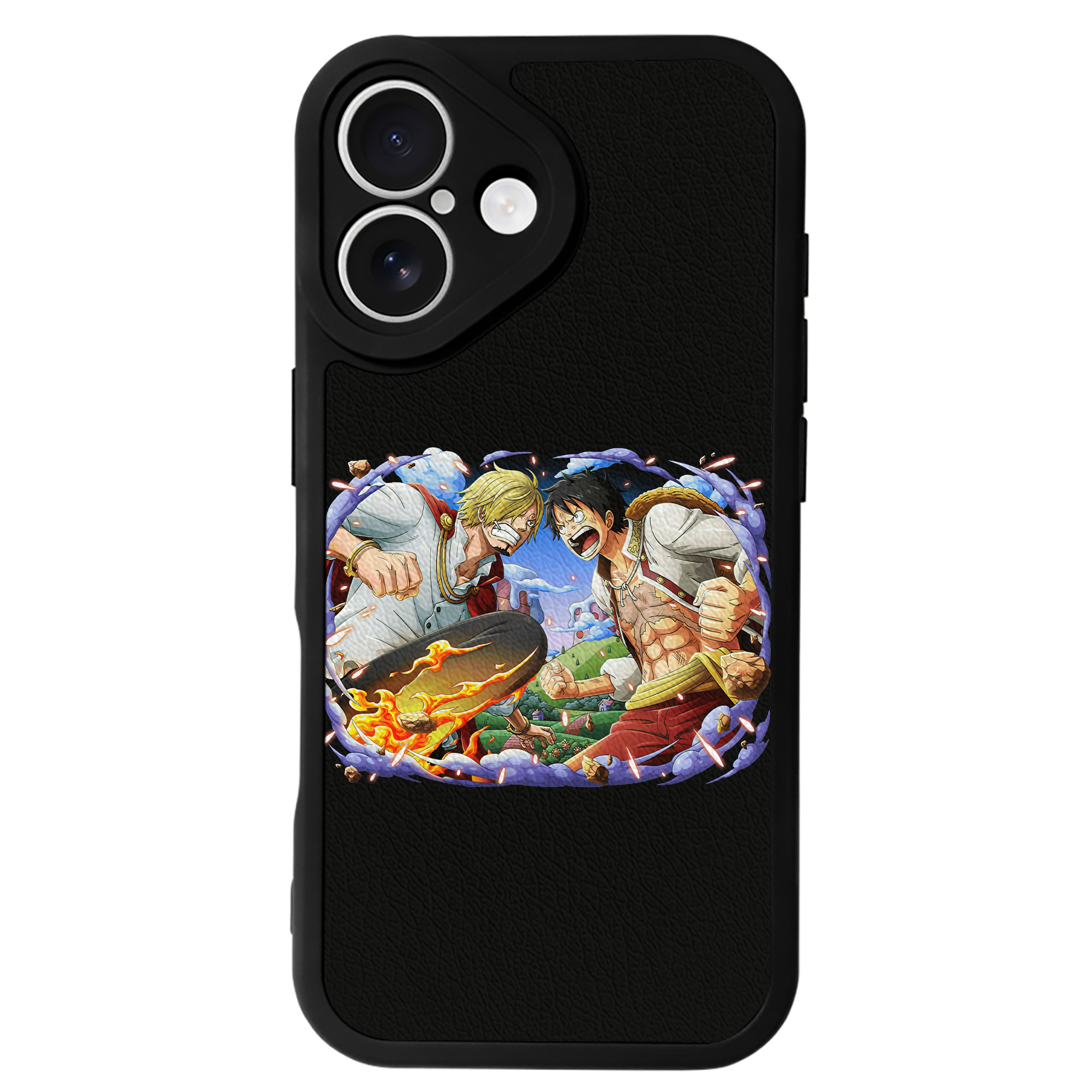 （画像用） ワンピース モンキー・D・ルフィ ONE PIECE Monkey D. Luffy 【iPhone 16シリーズ対応】シリコンスマホケース（レザー調） 材質：シリコン
